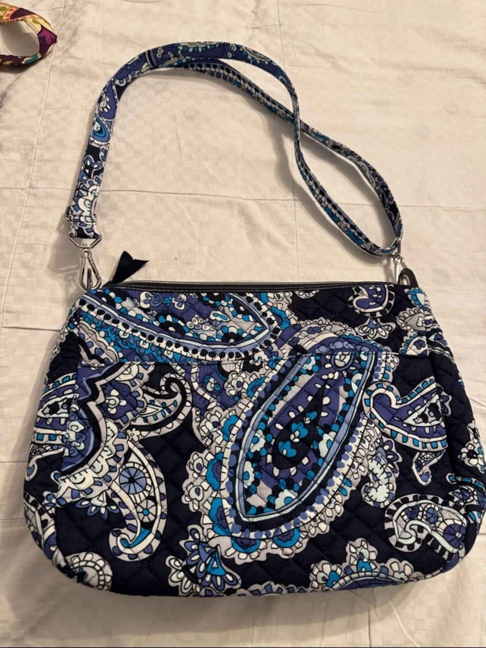 Vera Bradley Navy Blue Paisley Quilted Cosmetic Wristlet